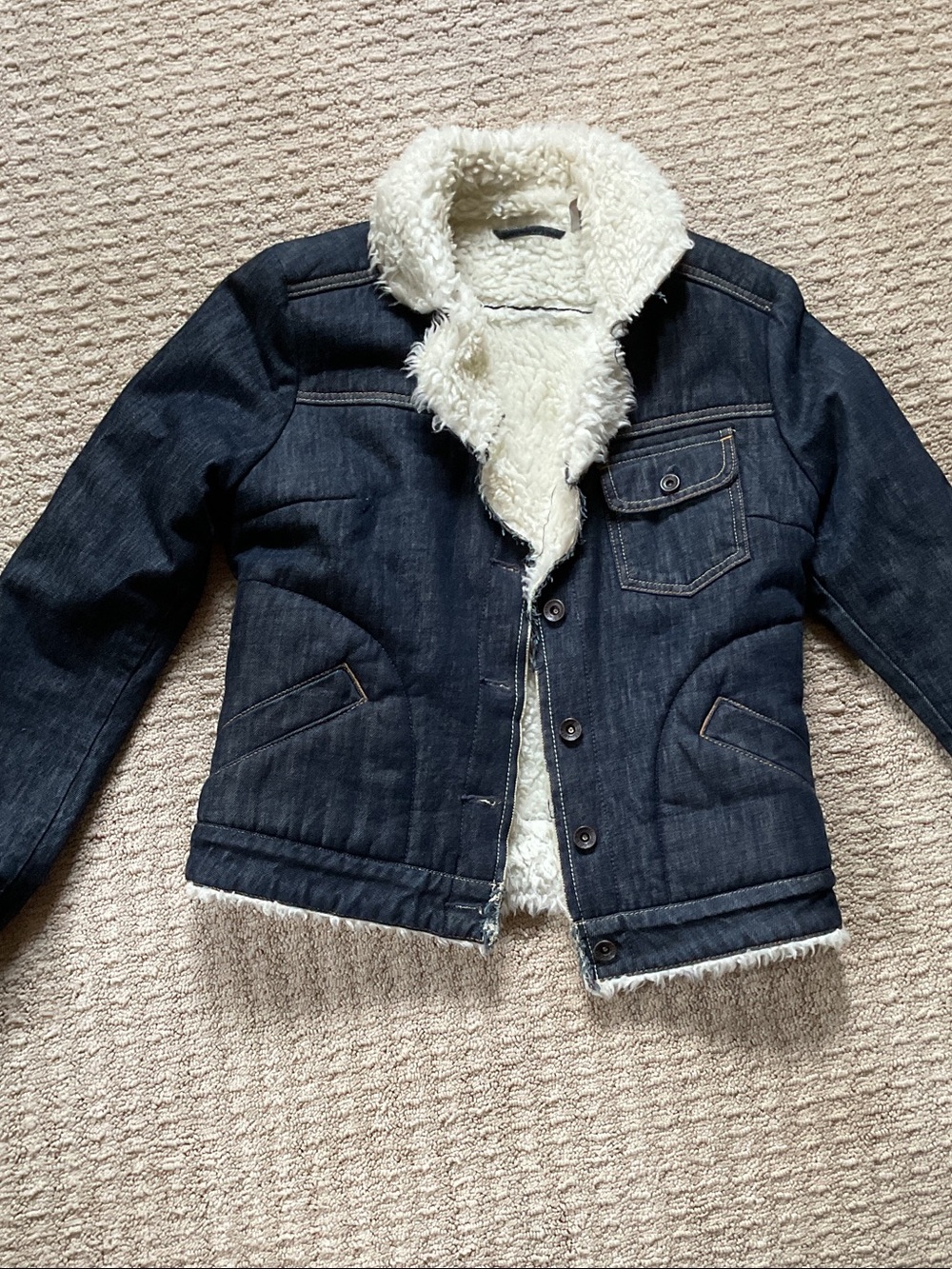 Mavi Cream Sherpa-Lined Jacket